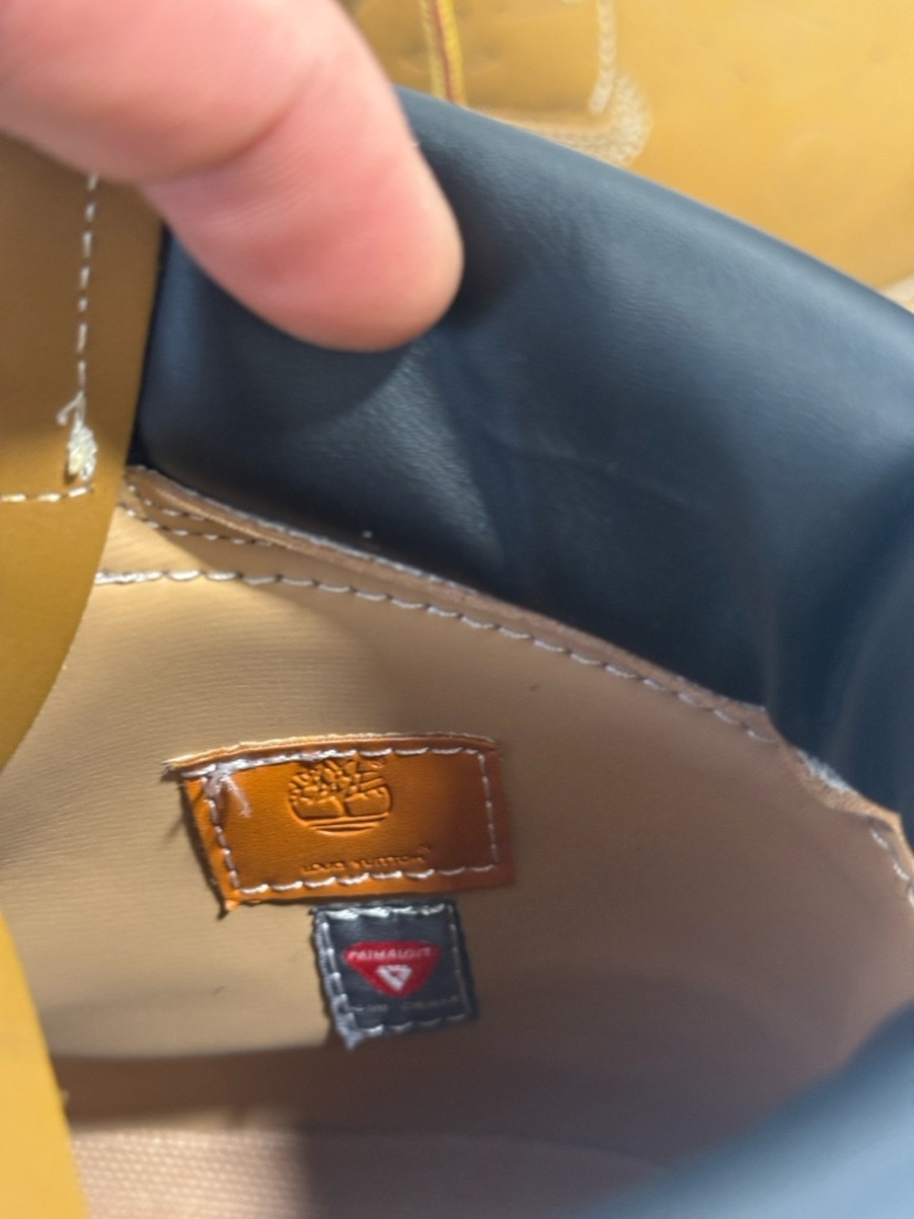 Louis Vuitton timberland tBrown Leather Boot with Red-Trim Laces - Picture 7 of 7